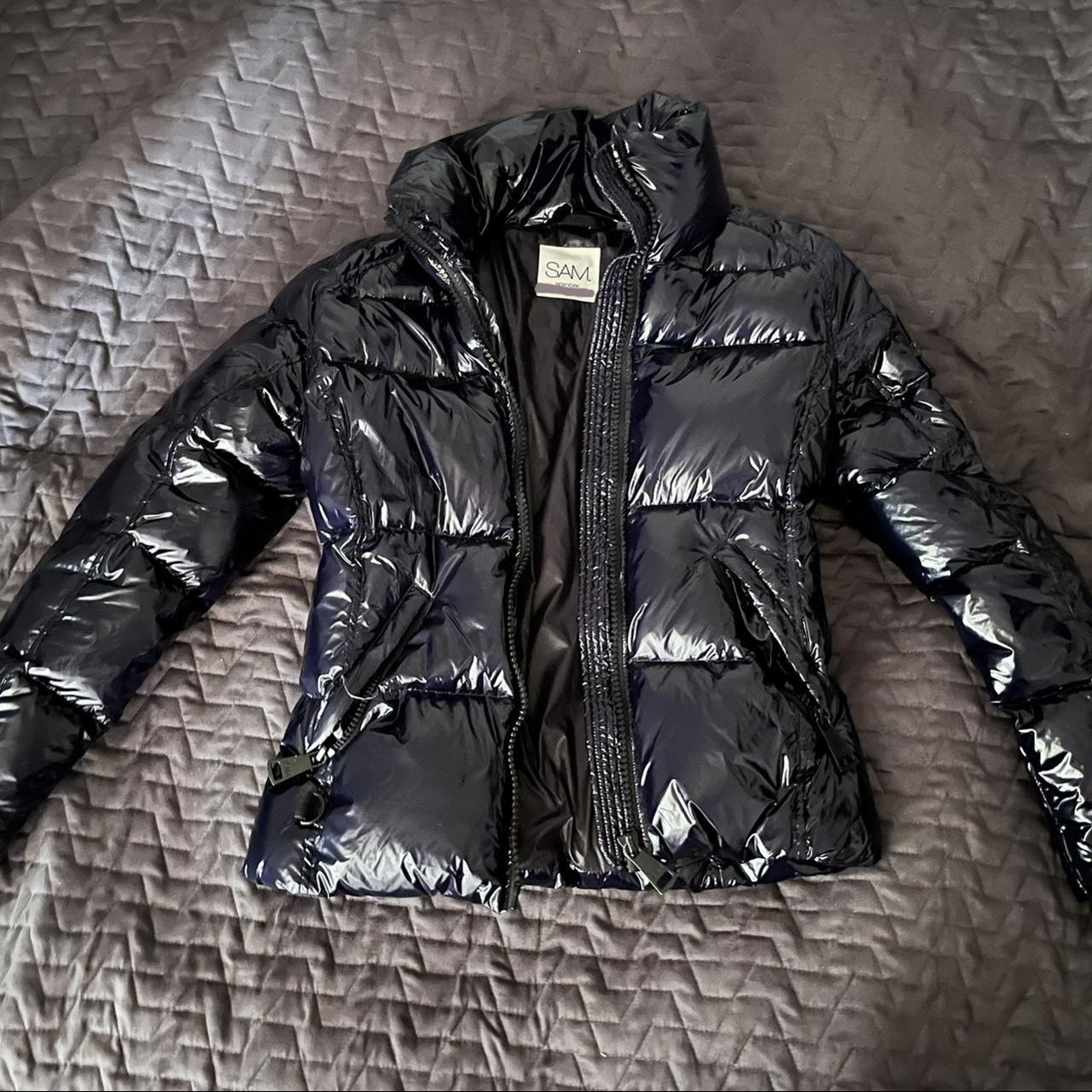 Navy SAM jacket barely worn from Saks in a Medium.... - Depop