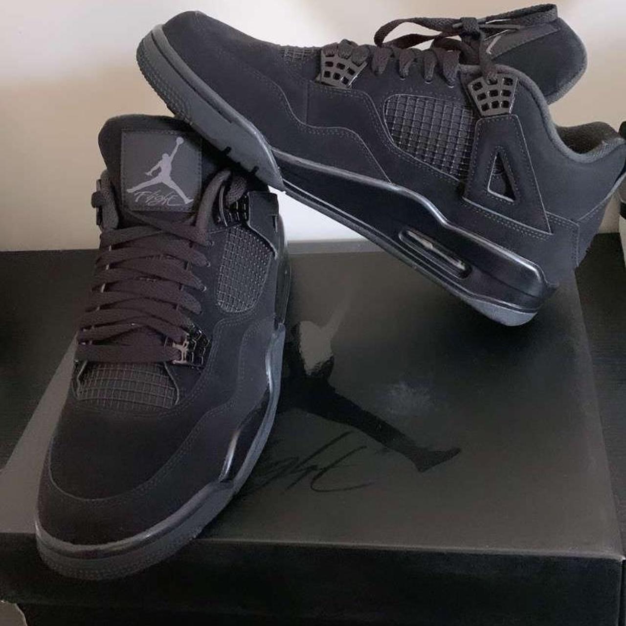 BLACK CATS Jordan 4s : size 10 - Depop