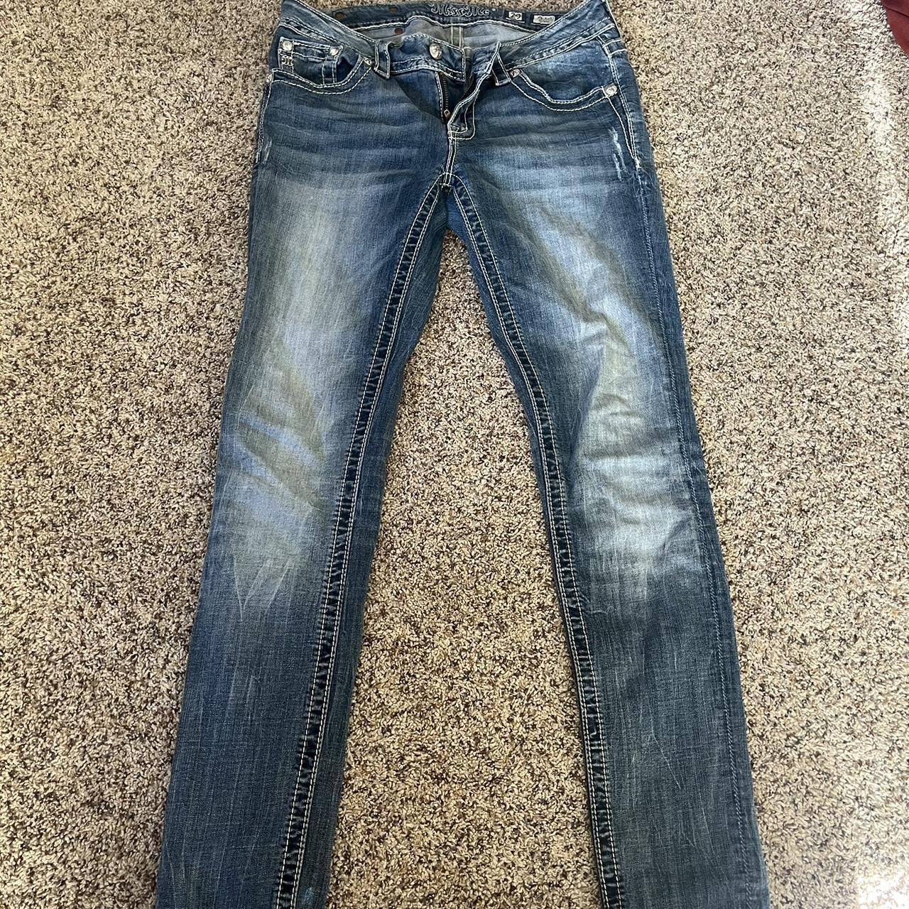 vintage skinny mid rise miss me jeans in great... - Depop