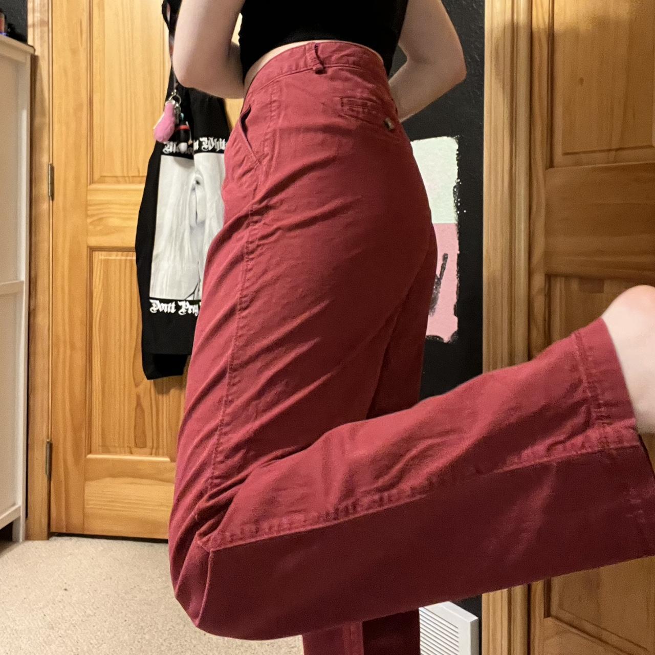 Dockers Women's Red and Burgundy Trousers (3)