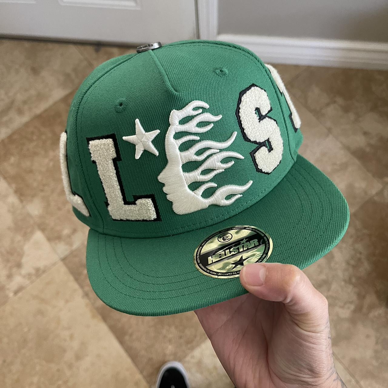 HELL STAR FITTED HAT SIZE 7 Brand New Green hat If | Depop