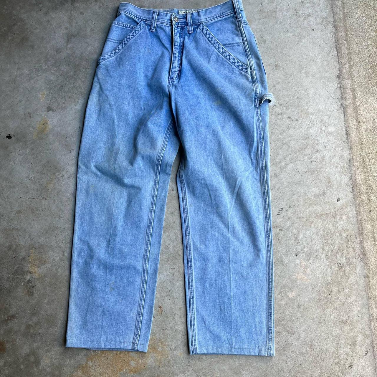 Vintage 1990s GUESS USA MADE CARPENTER JEANS light... - Depop