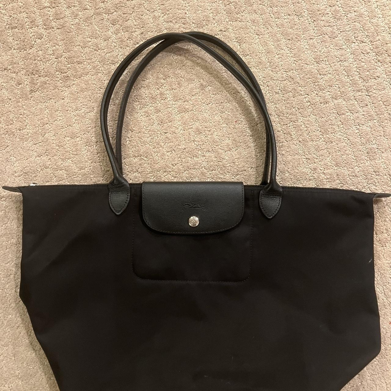 Authentic Vintage Longchamp Black Leather crossbody - Depop