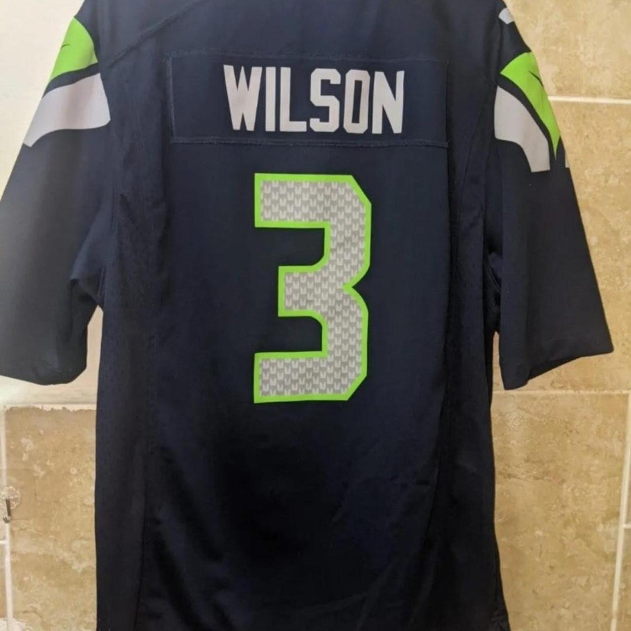 Russell Wilson Jersey Adult Large Blue Nike Seattle - Depop