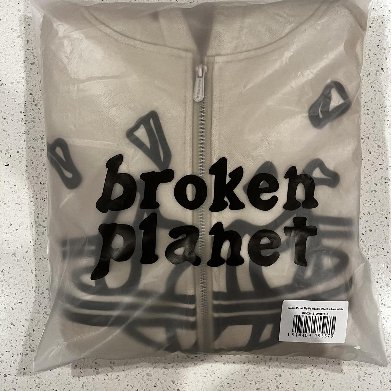 Broken Planet Zip Up Hoodie Bone White