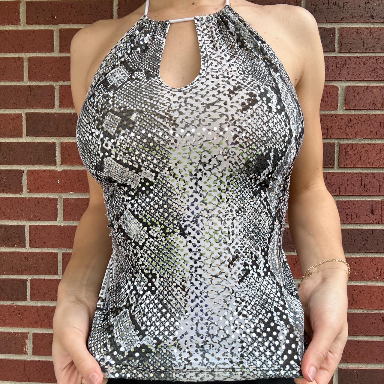 Y2K snack print halter top ~2000s club/ rave wear | Depop