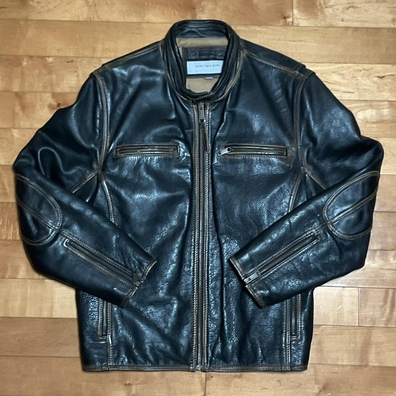 Marc New York retailer black leather jacket XL