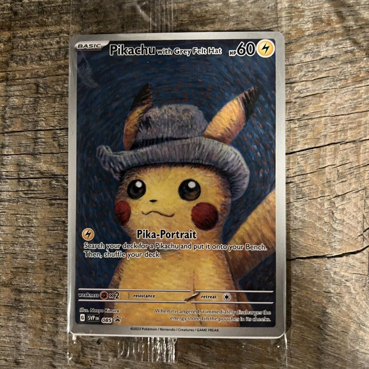 Pikachu With Grey Felt Hat 085 Promo Card Pokemon X... - Depop