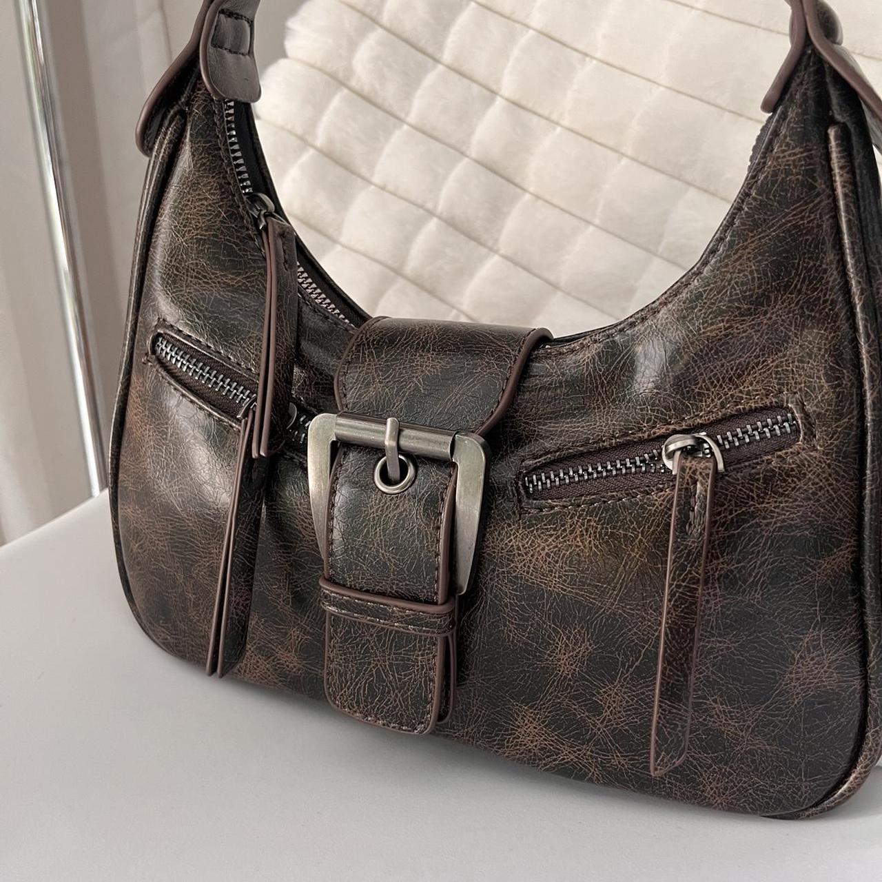 Brown shoulder Bag - Vintage Shoulder Hobo Bag -... - Depop