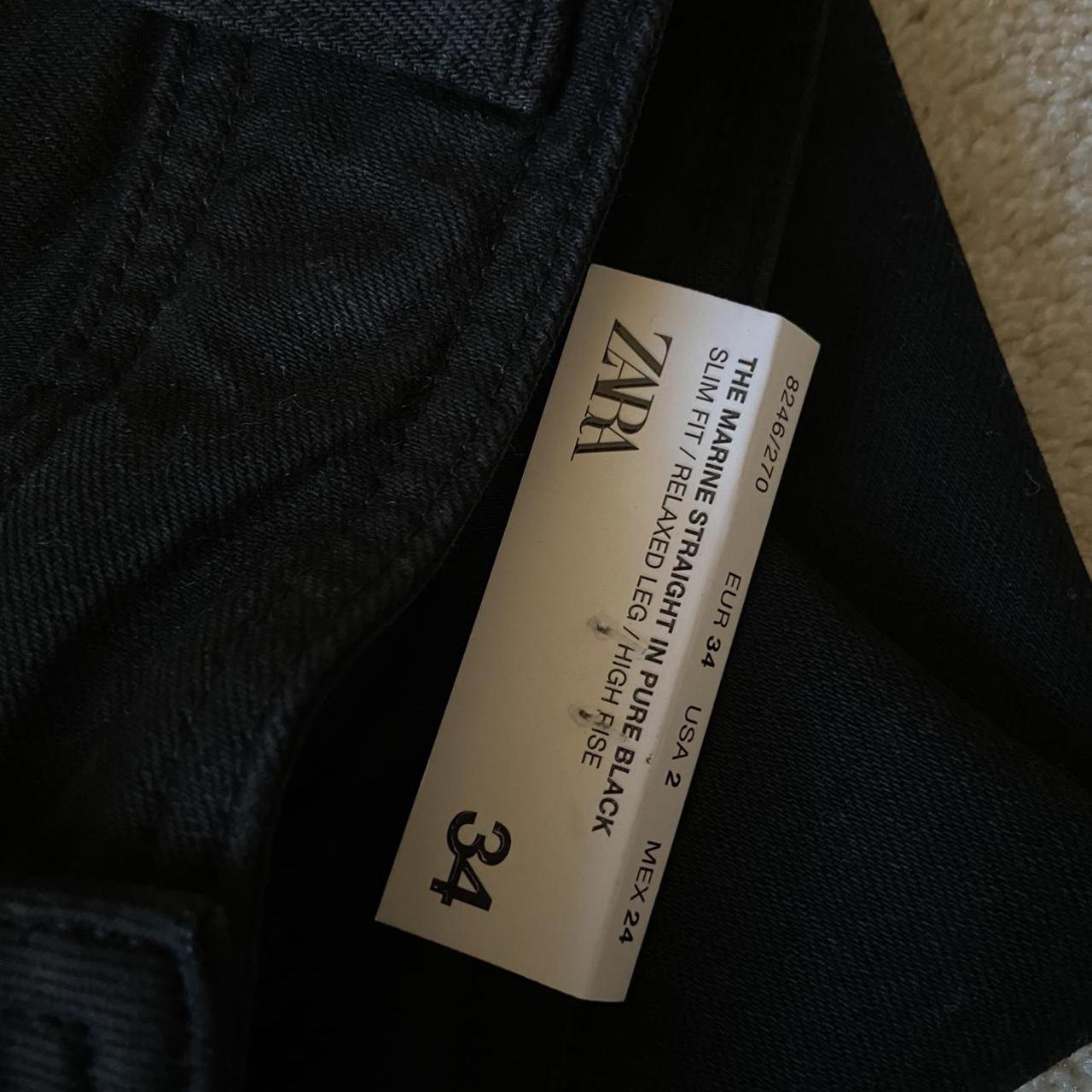 Zara black marine straight jeans. Size 2. New with... - Depop