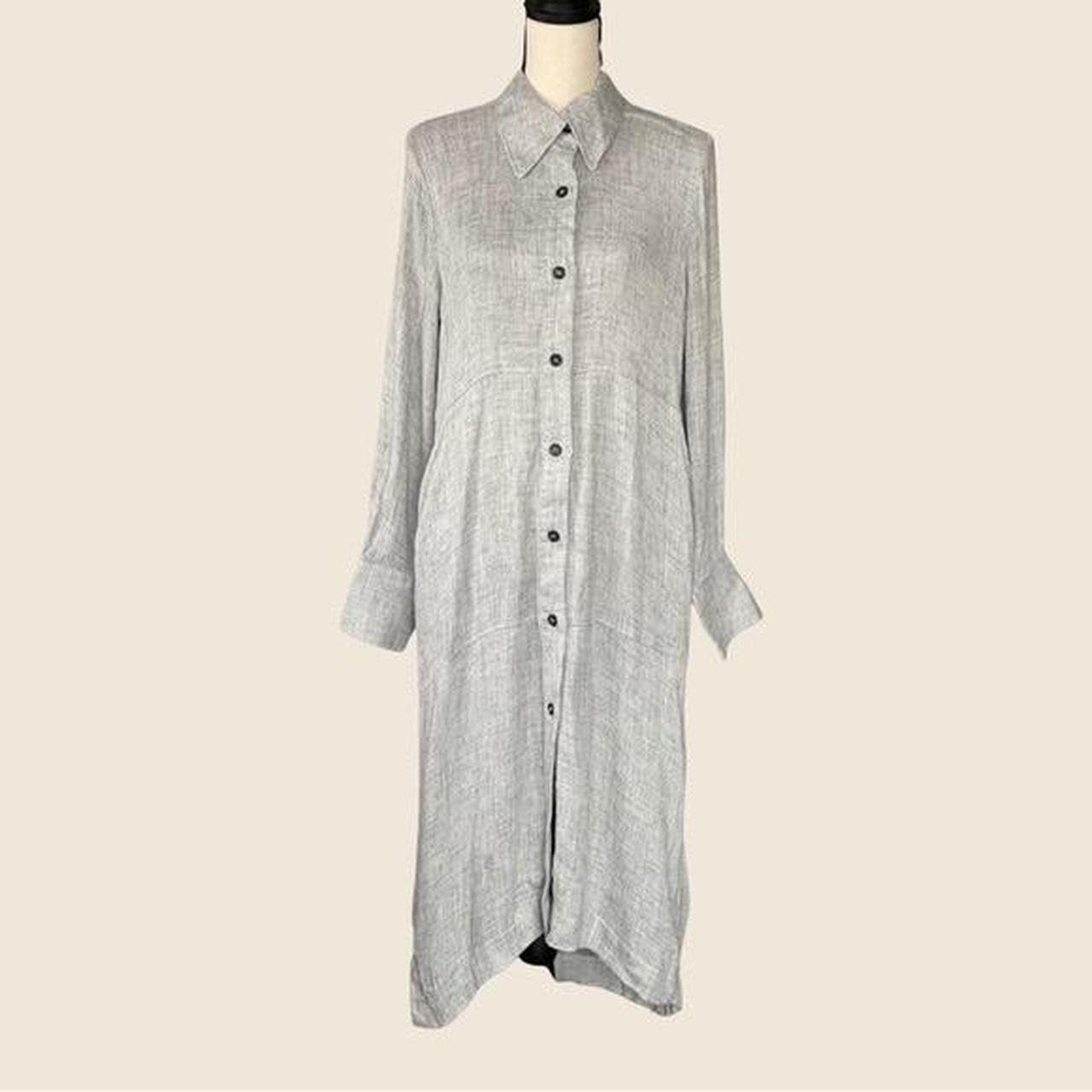 Zara NWT Size Small Long Gray Shirt Dress Depop
