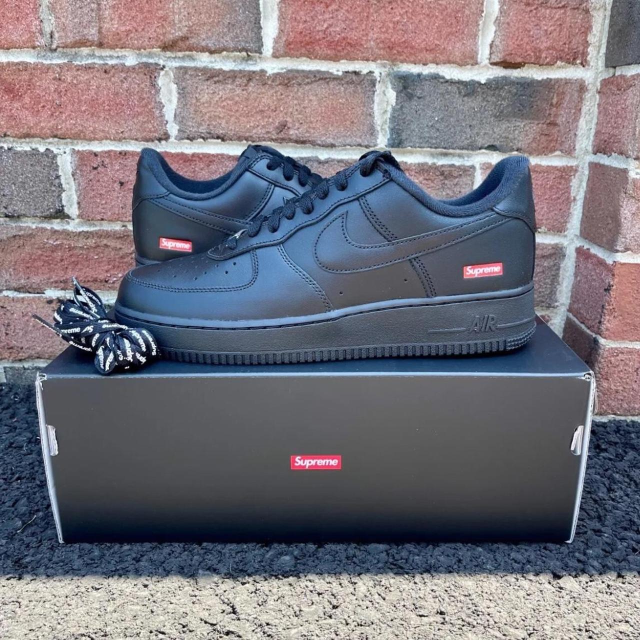 Supreme®/Nike® Air Force 1 Low 2023 - Black - 9.5 US - Depop