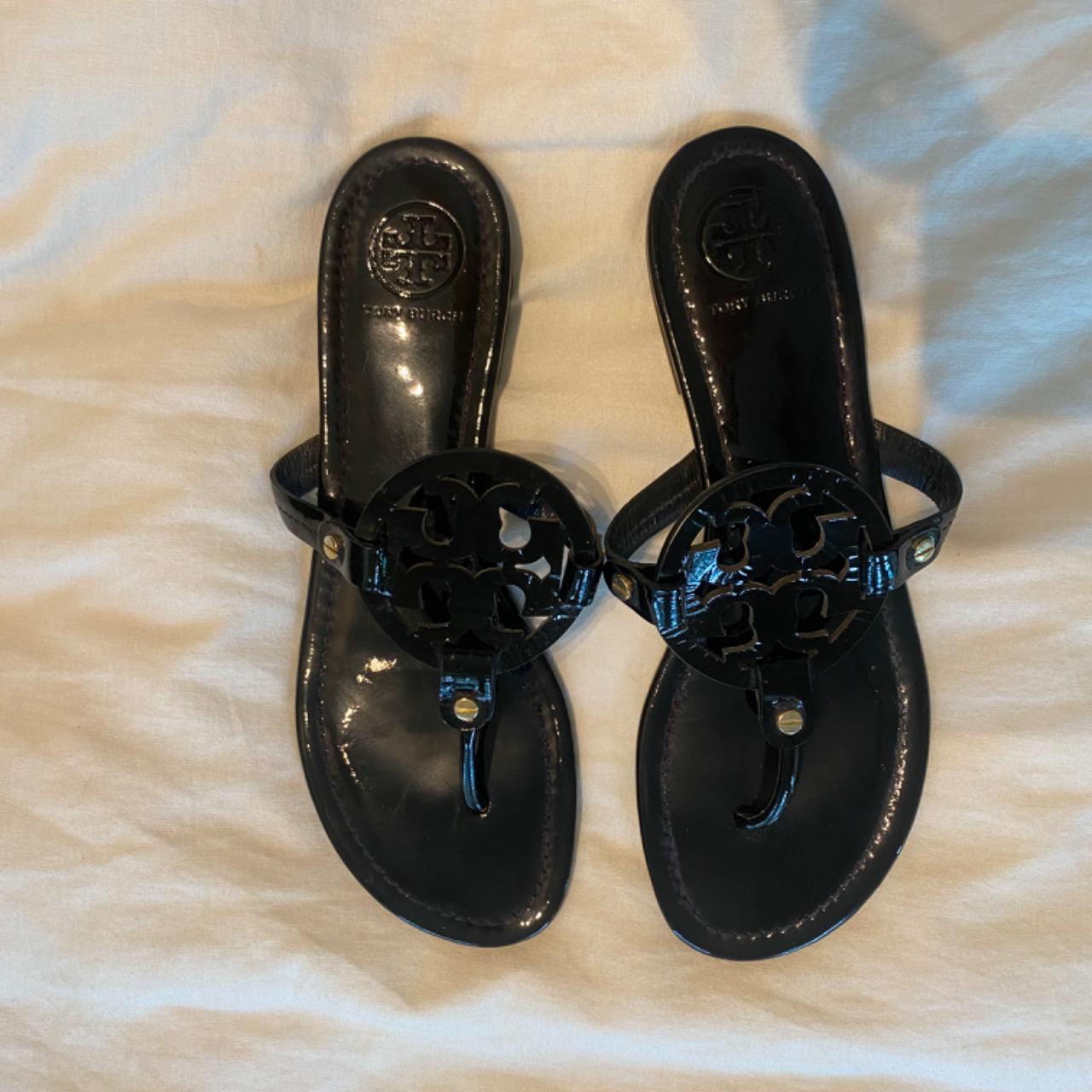 Tory Burch Black Sandal Size 10 Worn less than 5... - Depop