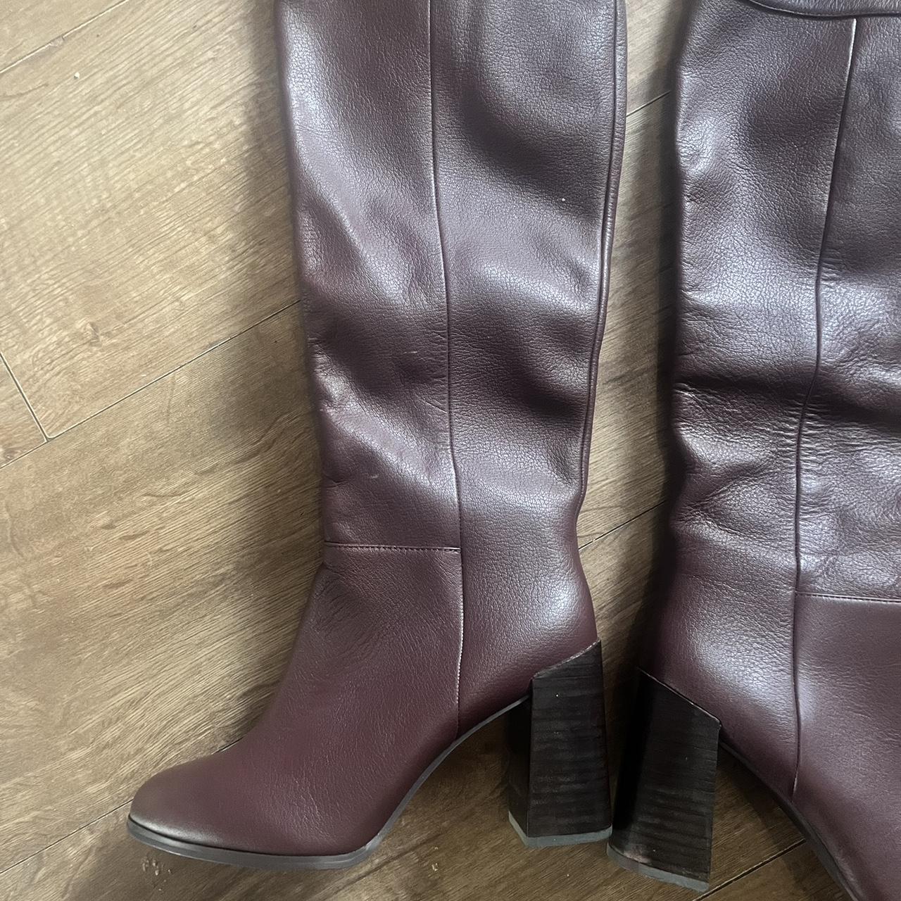 Marks and spencer burgundy 2024 boots