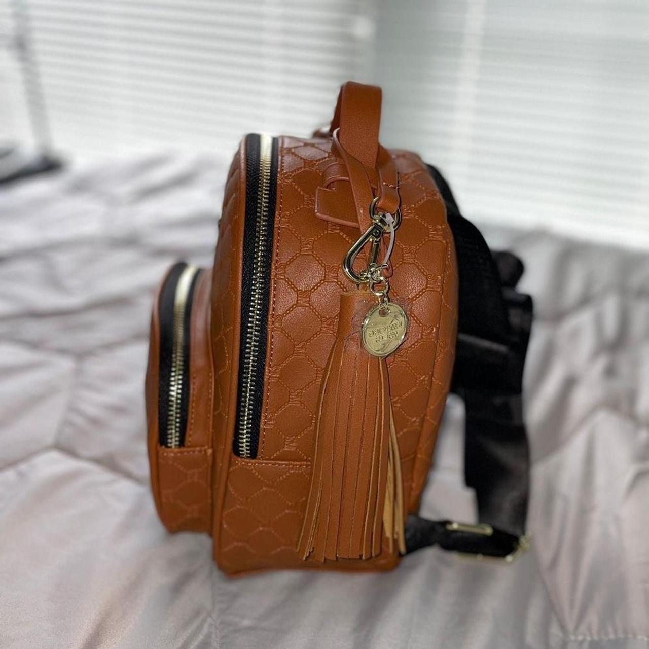 Cognac camel tan Steve Madden tote with mini strap - Depop