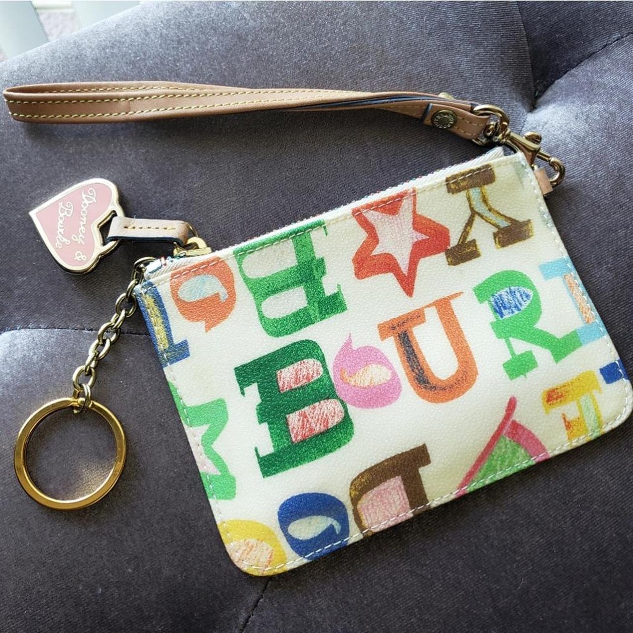 Vintage Dooney Bourke Rainbow Logo Wristlet Wallet Depop