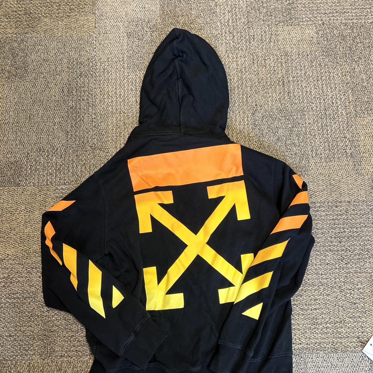 Off White Gradient Orange on Black Hoodie