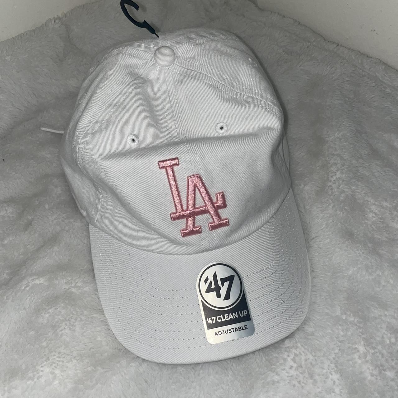 Pink LA Dogers Adjustable Baseball Cap Worn a - Depop