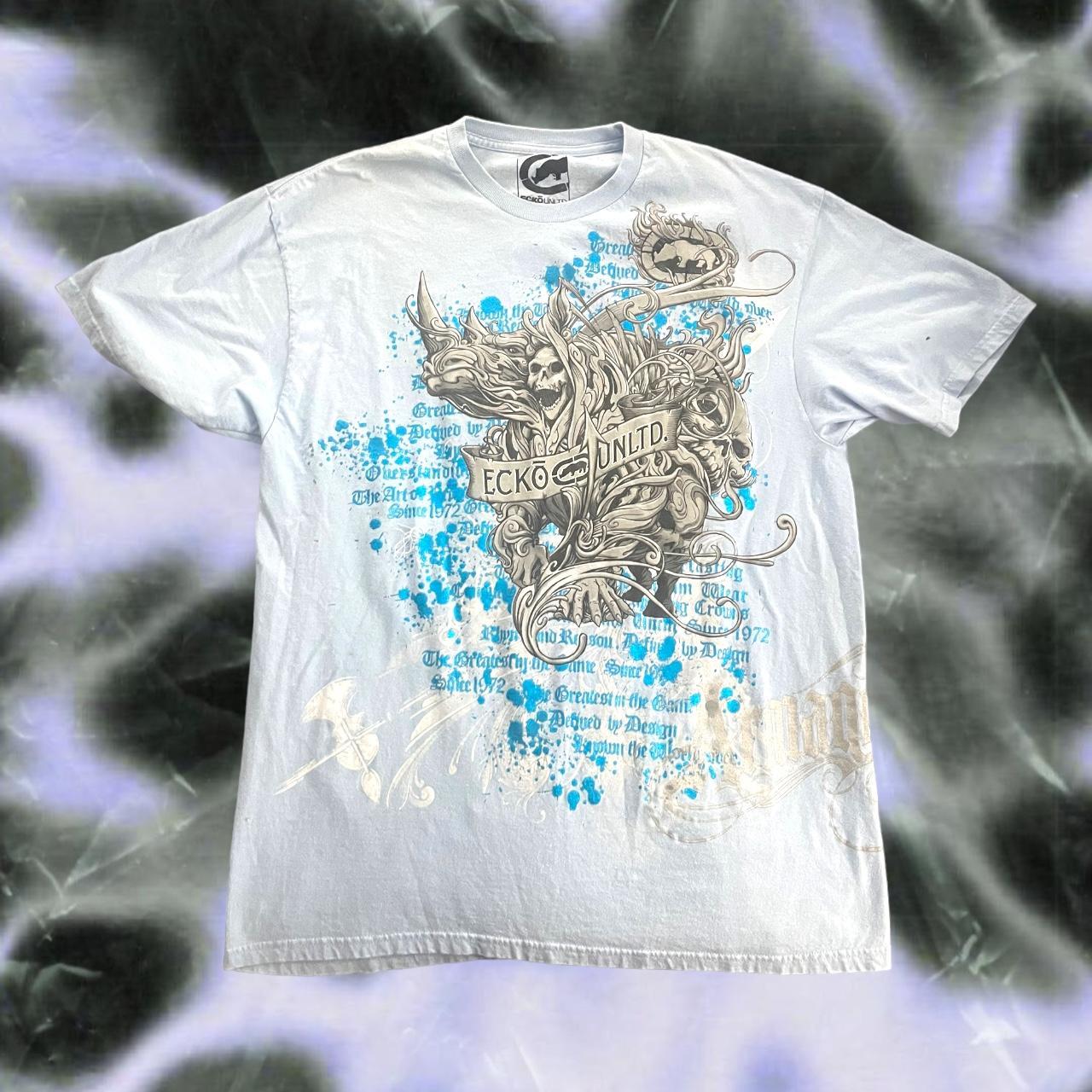 Cyber Y2K Ecko Unltd Baby Blue TShirt! Marked as an... Depop