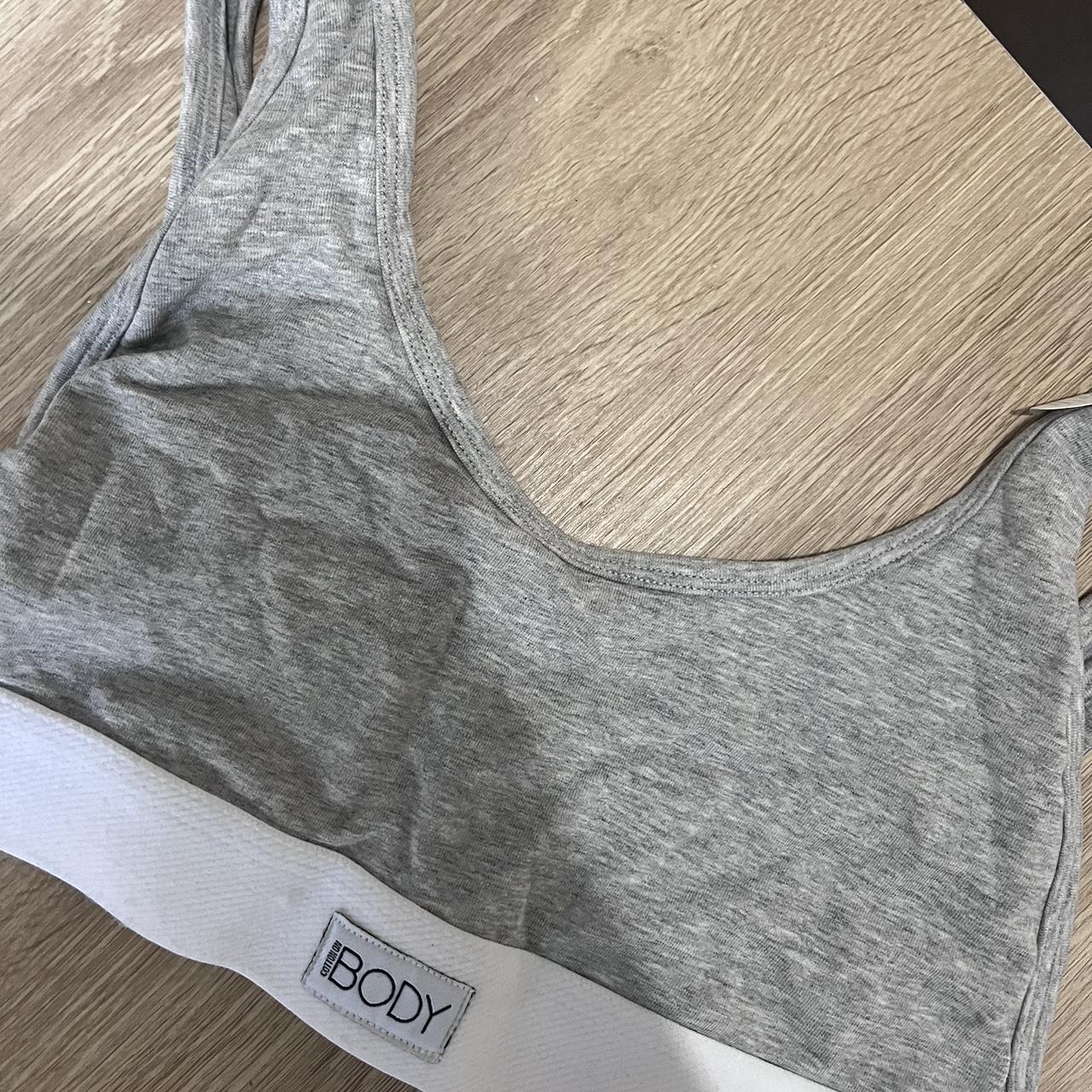 Cotton on body bralette gray and white adjustable - Depop