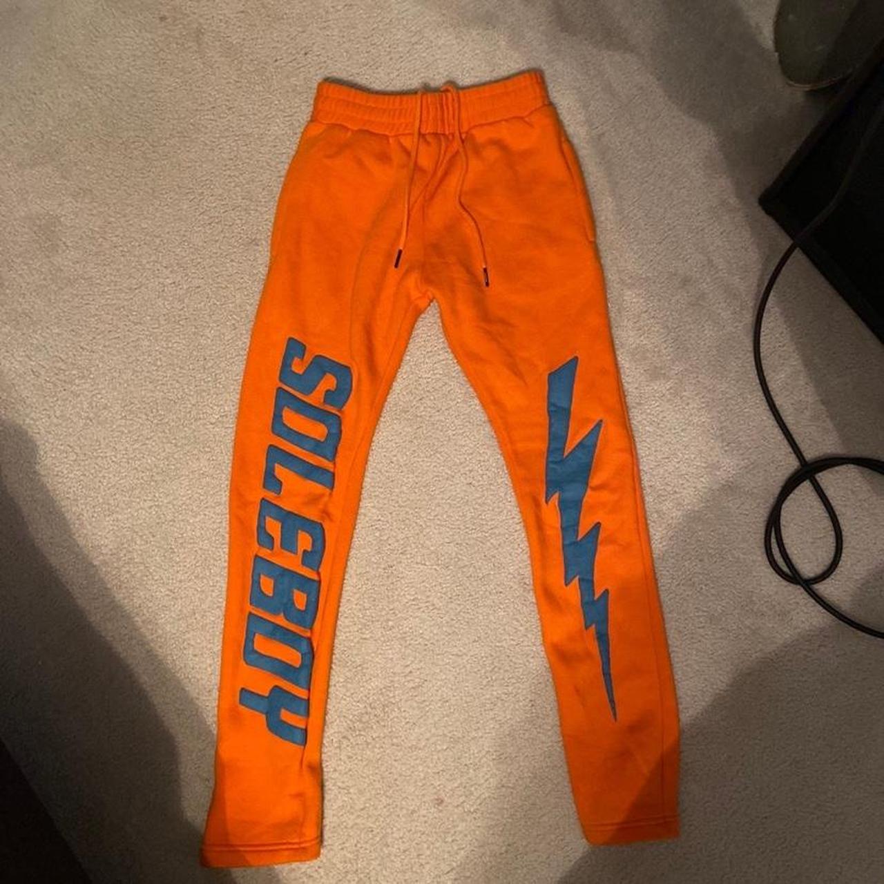 Soleboy lightning sweatpants. Orange with blue... Depop