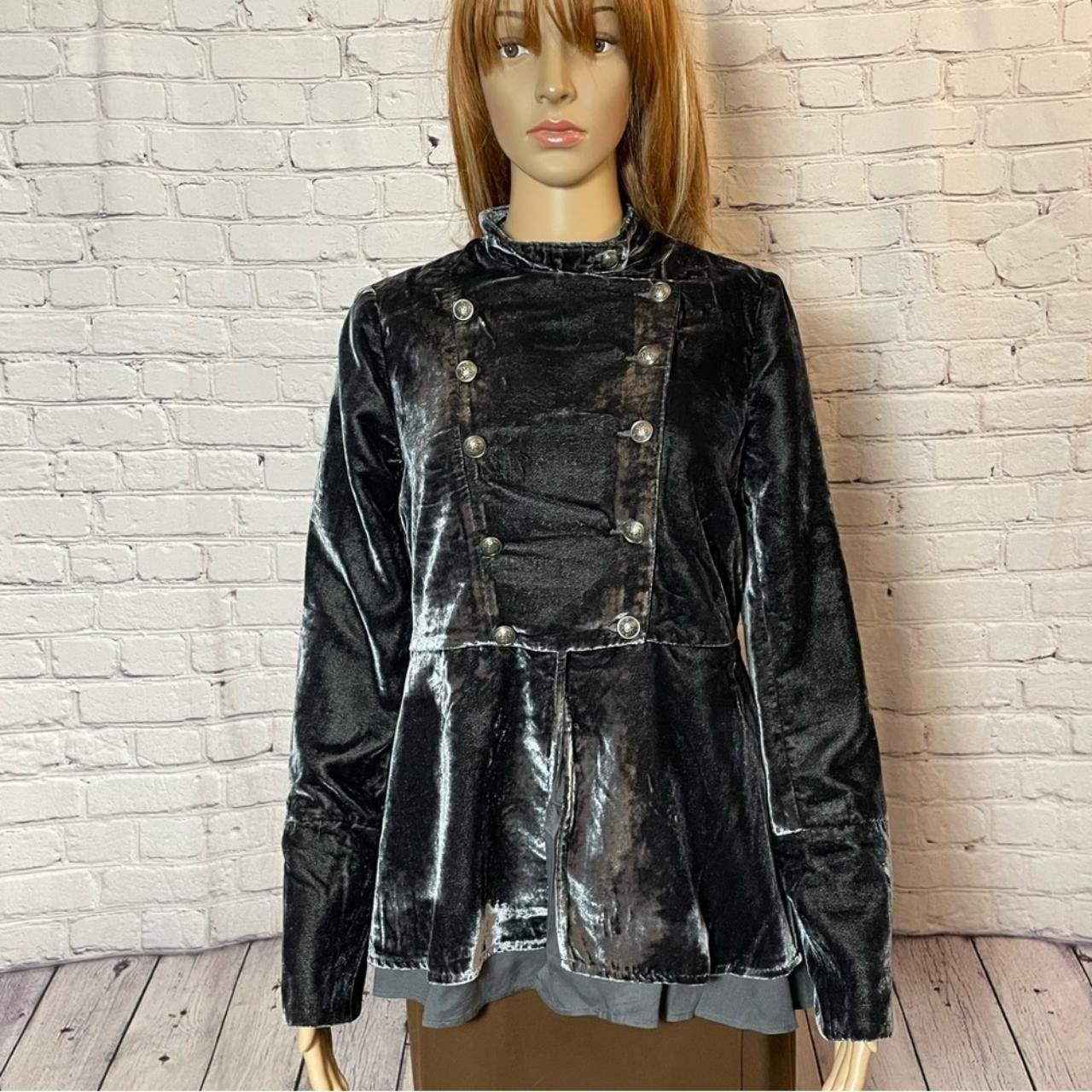 NWT New 228 Free People Velvet Faye Ebony Jacket. Depop