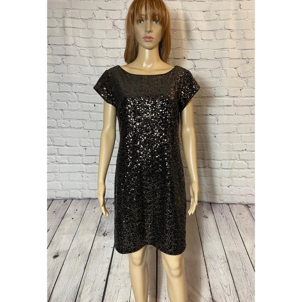 Eliza j black and gold dress hotsell