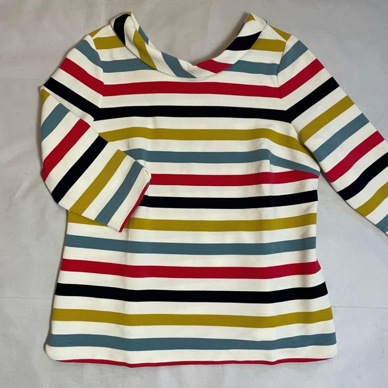 Size 2 Boden Women's Sarah Ottoman Top Blouse Ribbed Striped Multicolor