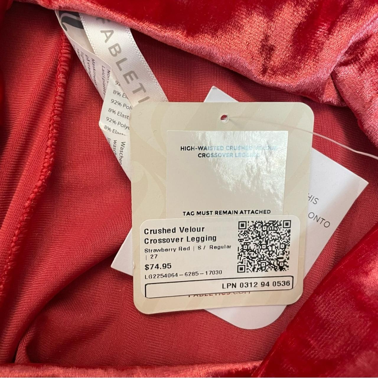 NWT New $75 Fabletics Red Crushed Velour Crossover - Depop