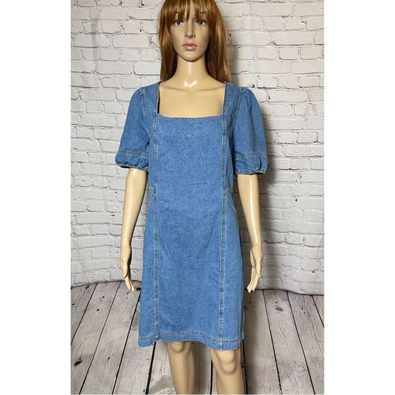 NWt New Joie Denim Puff Sleeve Mini Dress Size