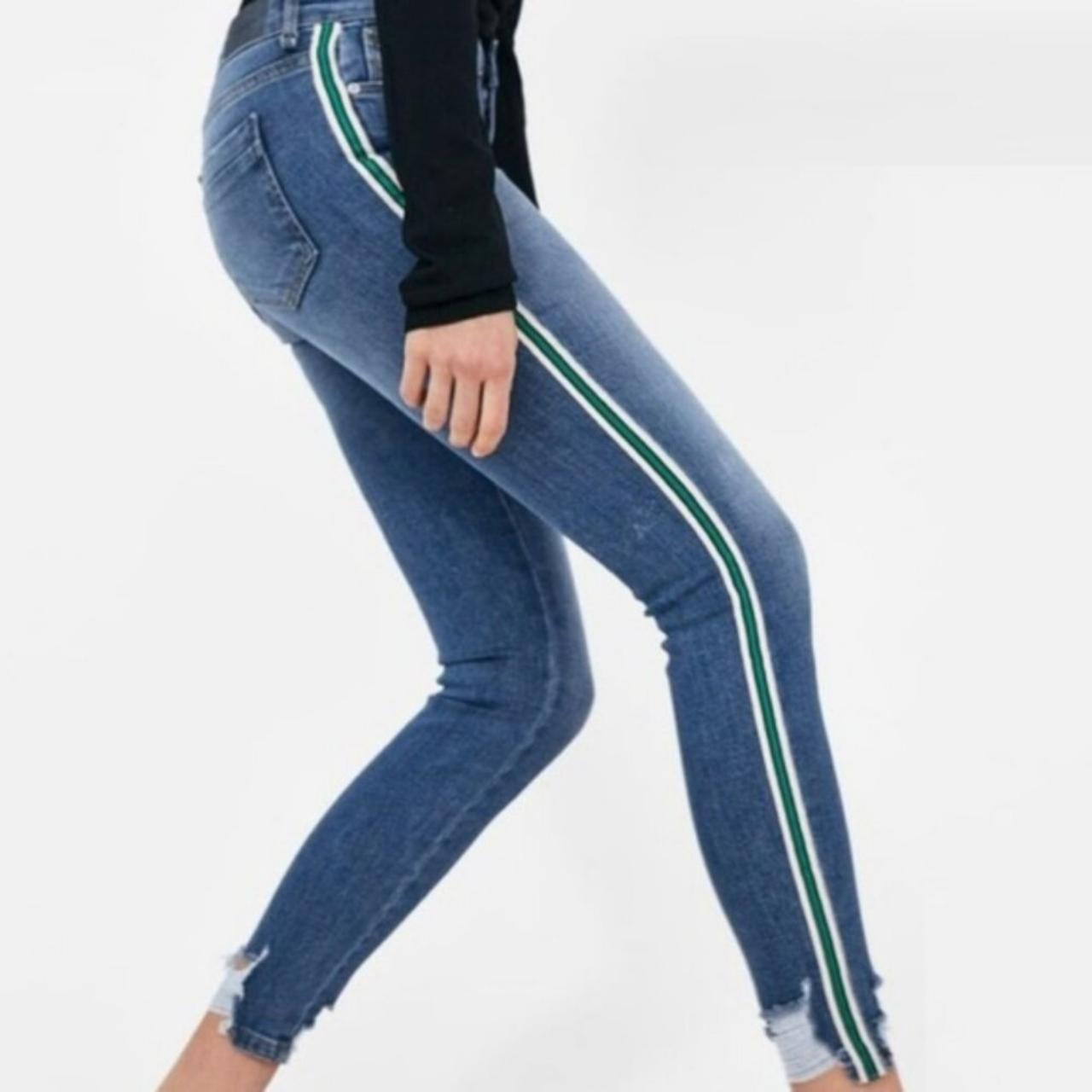 Zara jeans with orders stripe