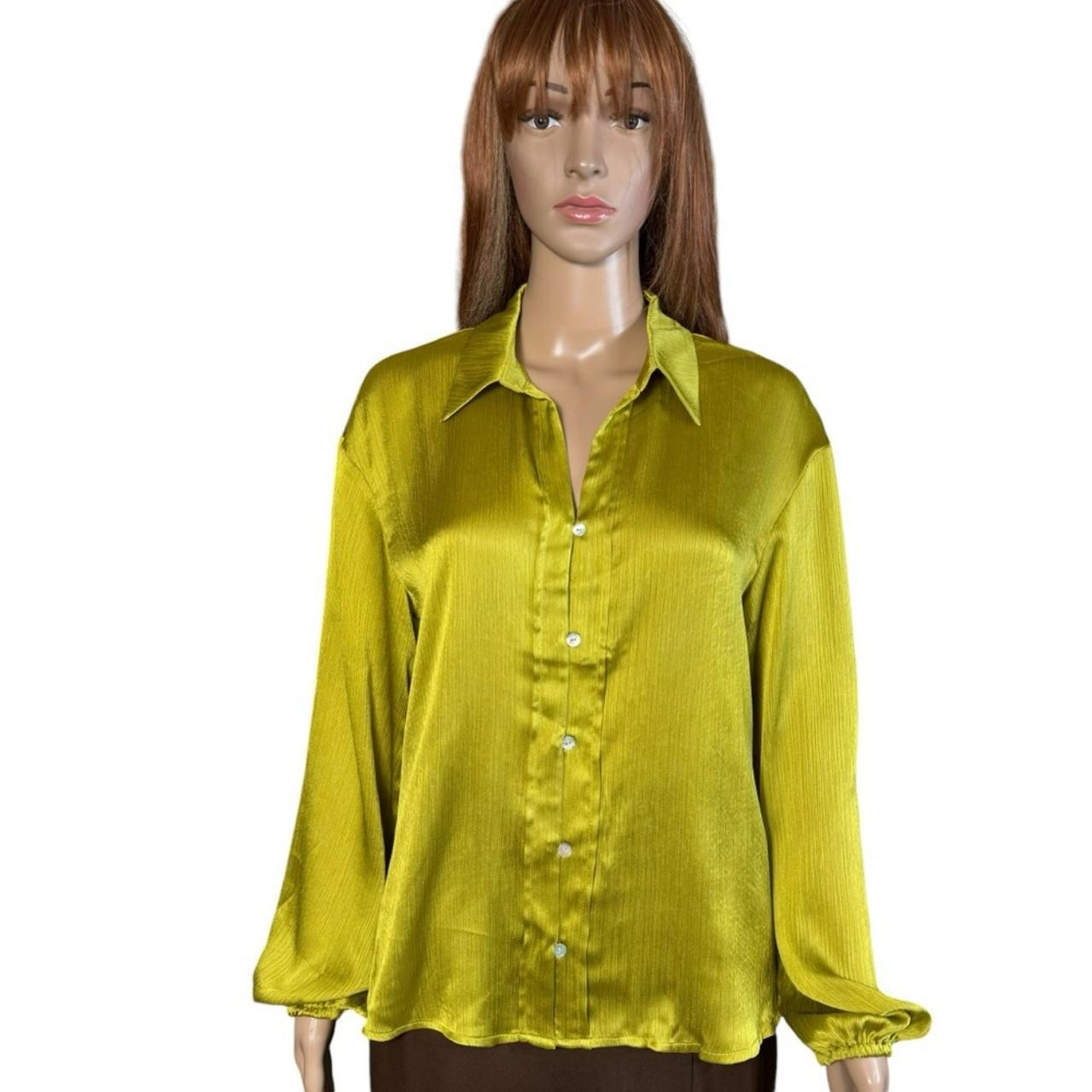 Vince Yellow Silky online Long Sleeve Blouse