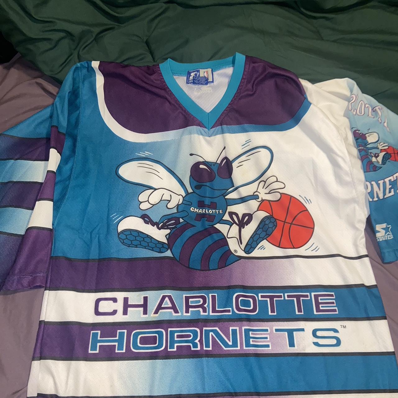 Men's Large Rare and vintage Charlotte Hornets NBA... - Depop