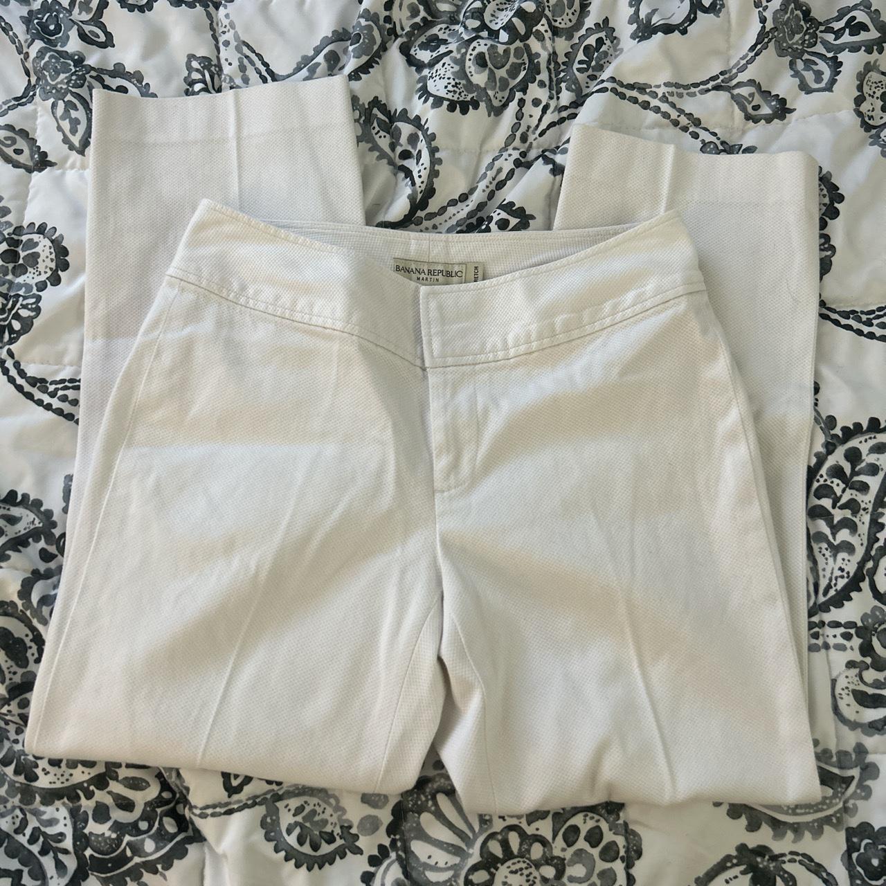 Womens Banana Republic White Cotton Straight Leg Depop