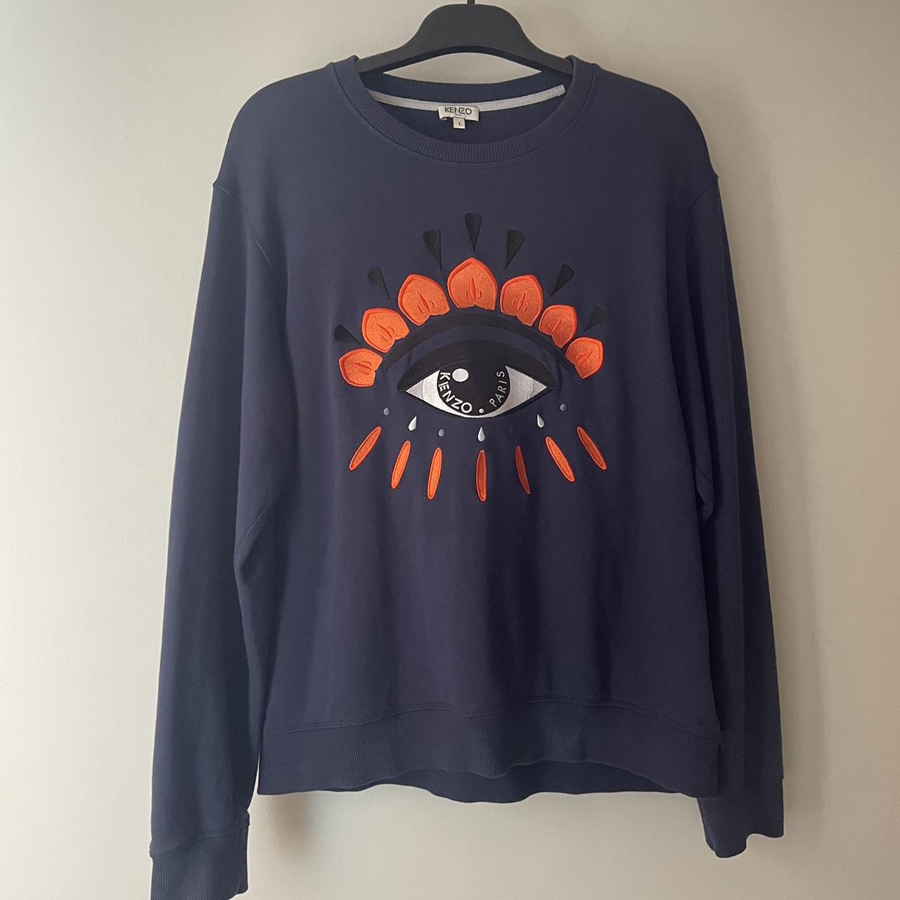 KENZO JUMPER RRP 160 NAVY AND ORANGE 100