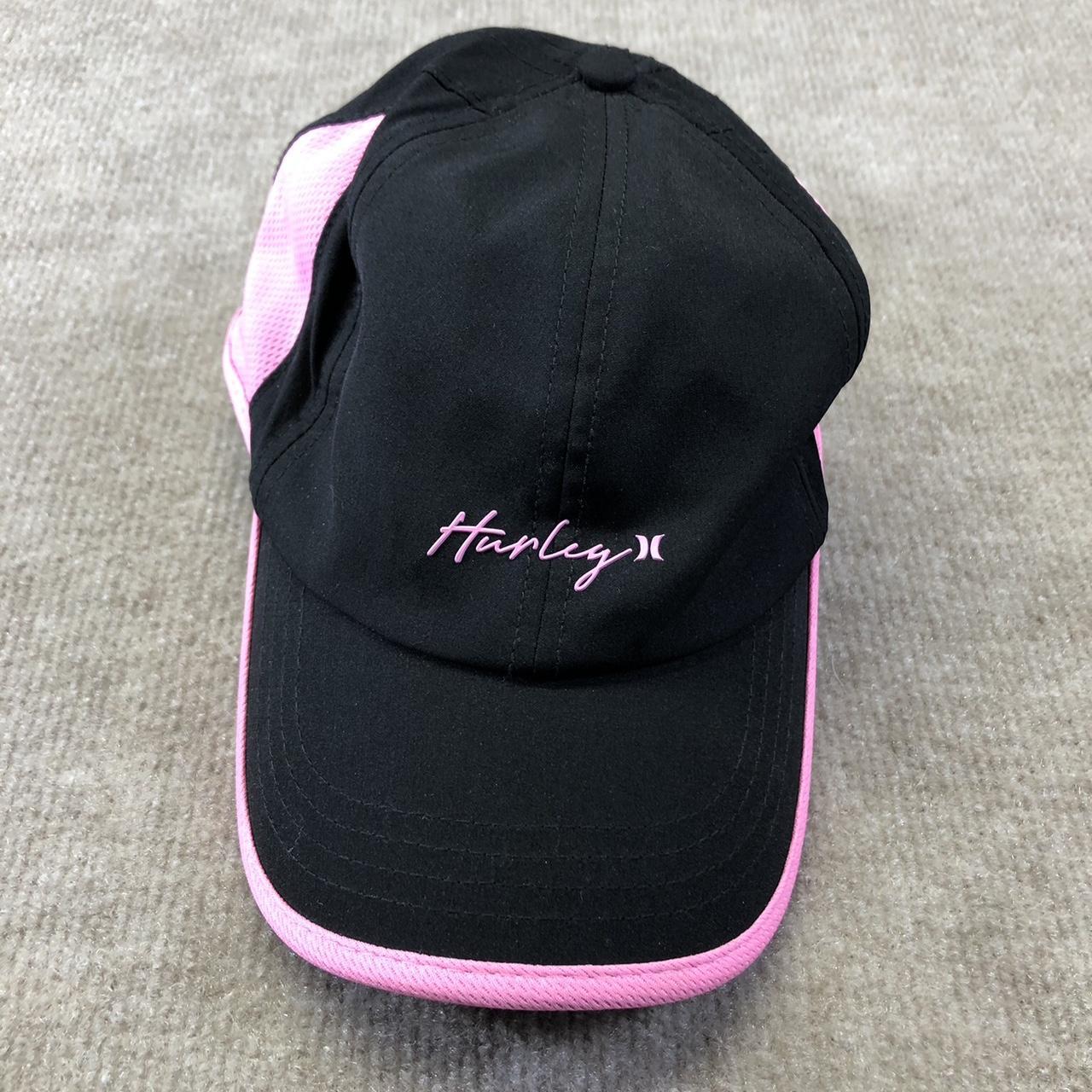 Hurley black with pink trim baseball hat with. Depop