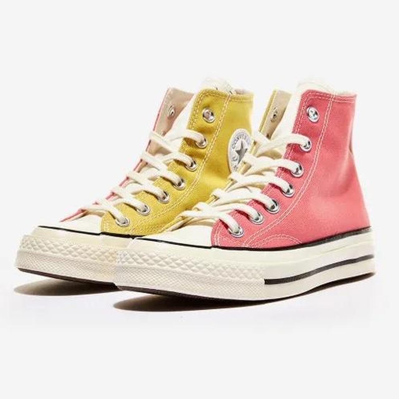 Pink and yellow converse on sale