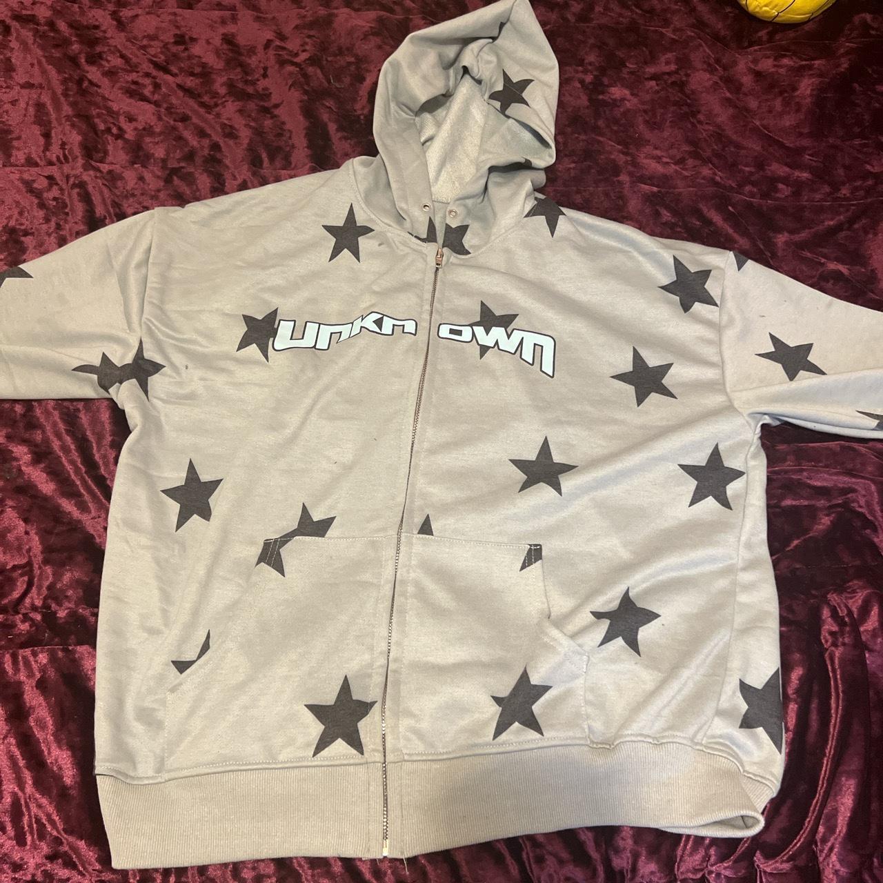 unknown star zip up hoodie. worn once. - Depop