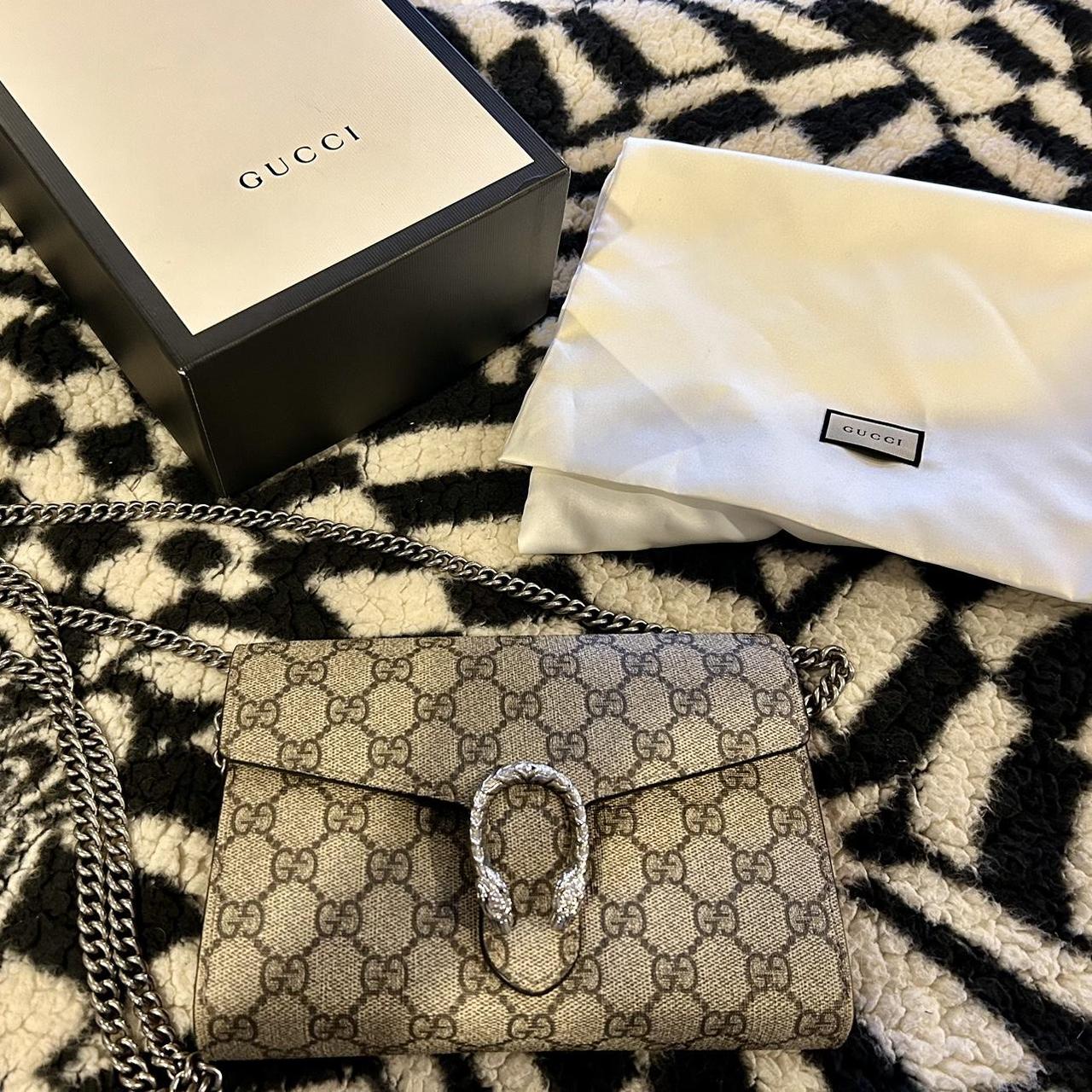 GUCCI DIONYSUS SUPREME MINI CHAIN BAG LIGHTGGCANV