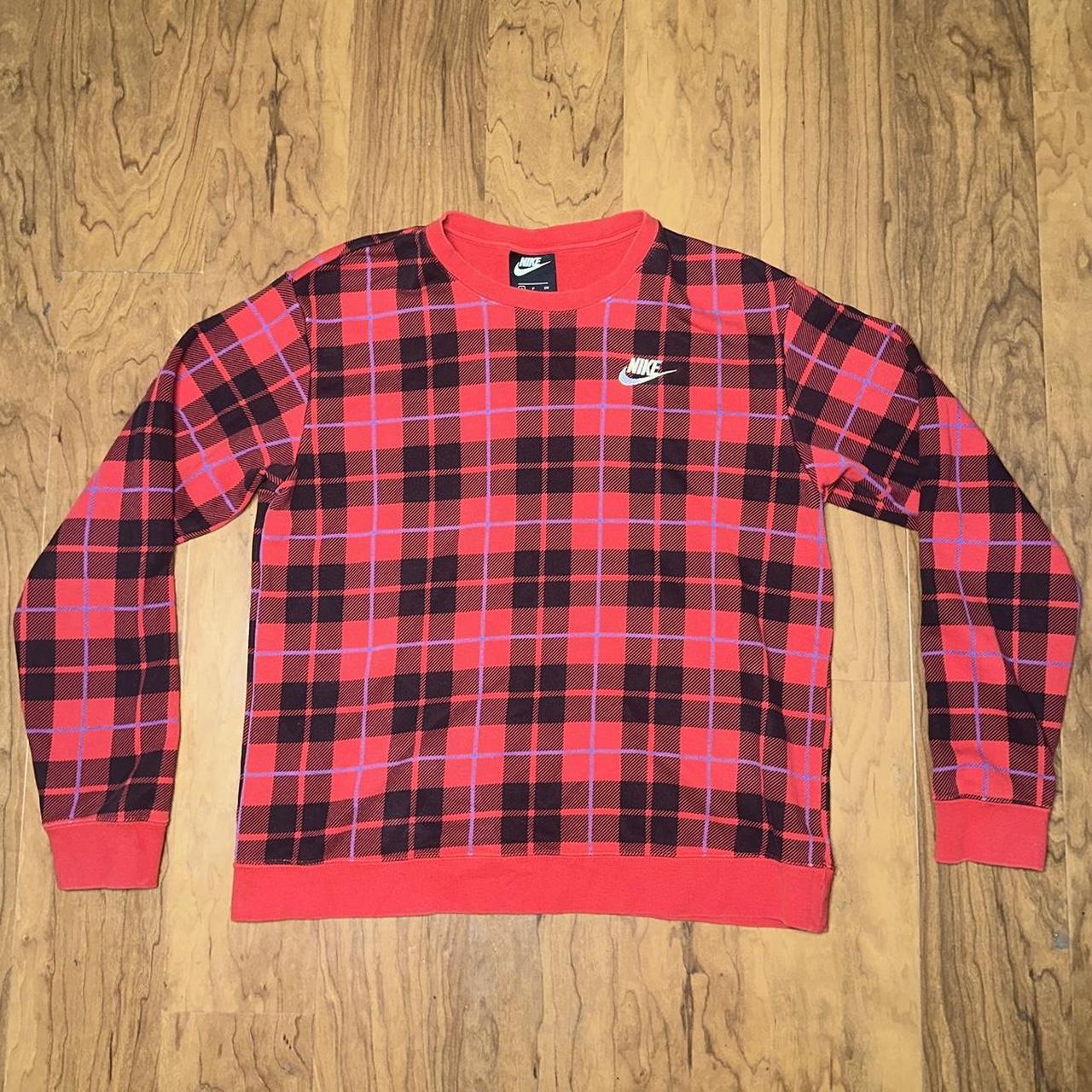 NIKE Unisex Sportswear Plaid Crewneck 80 Cotton. Depop