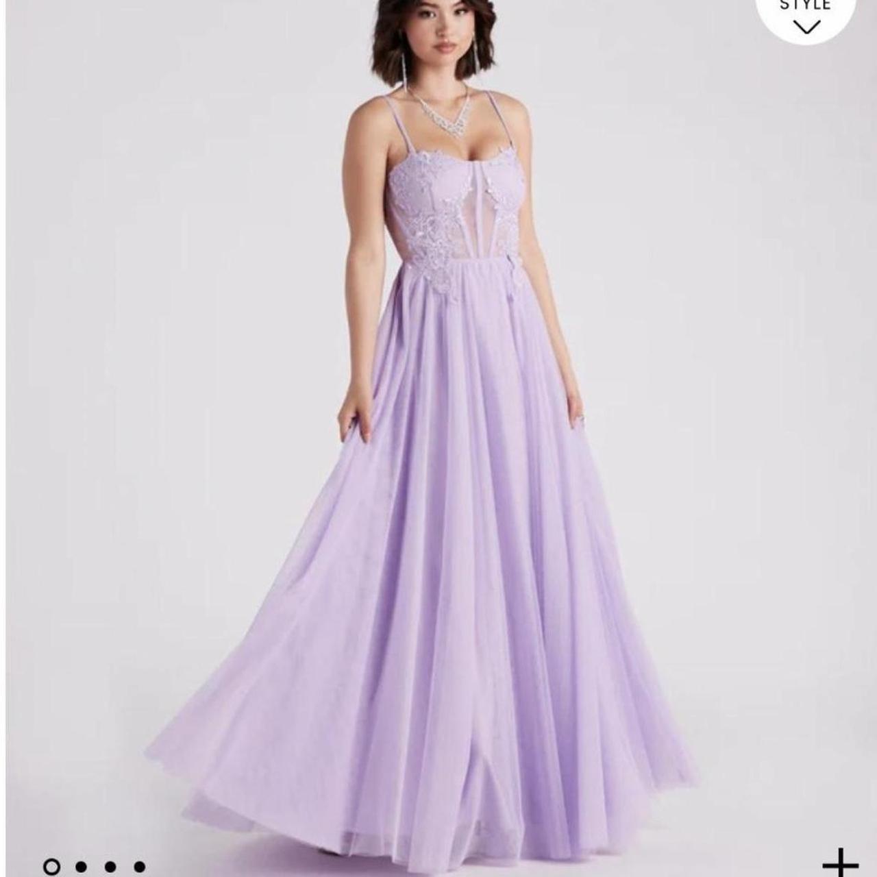 Windsor Alexandria lavender purple rhinestone prom... - Depop