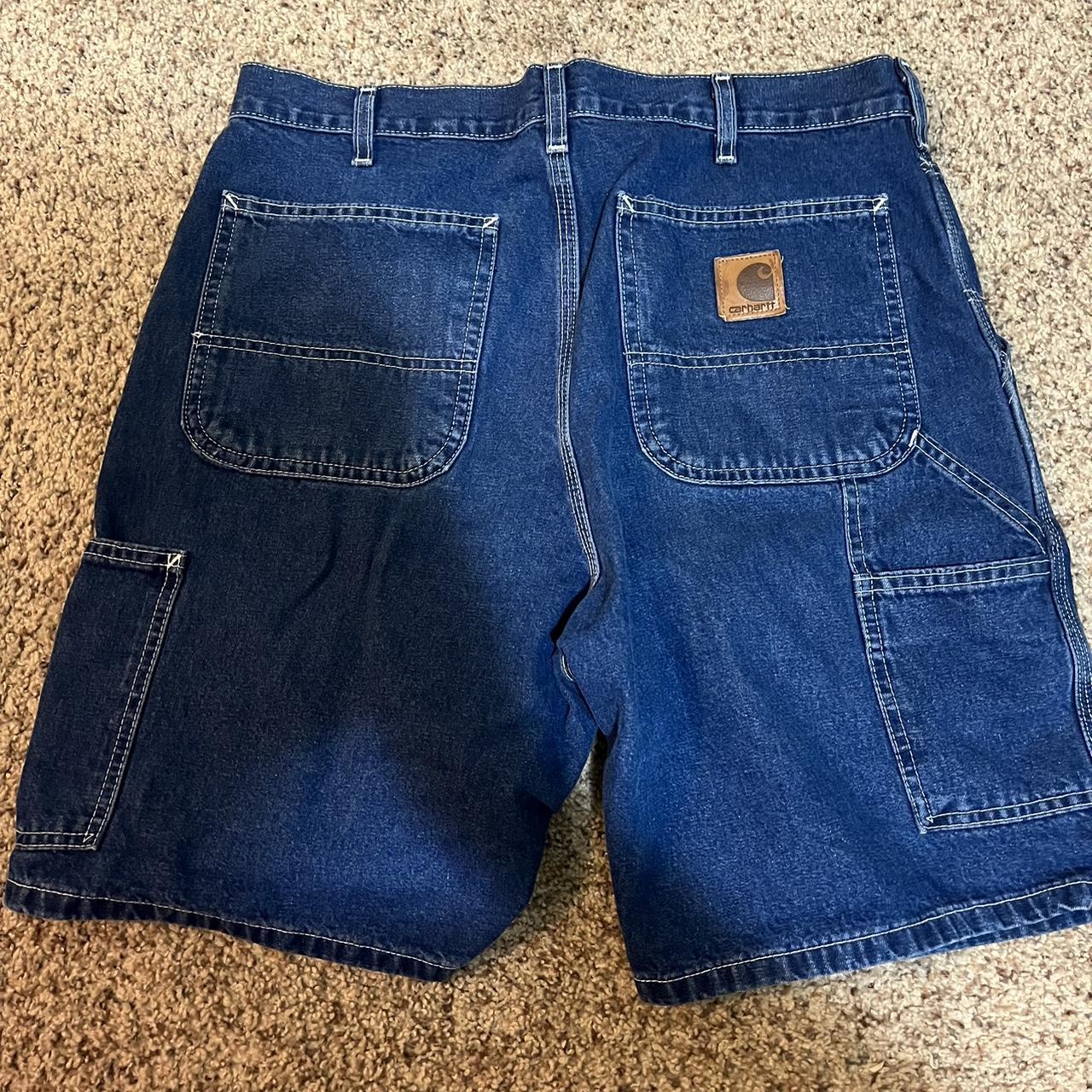 Vintage carhartt JORTS LEATHER PATCH SUPER VINTAGE... - Depop