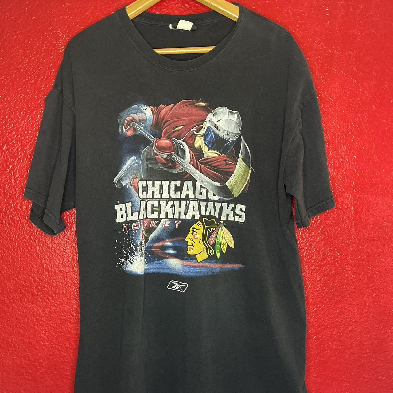 Y2K Chicago BlackHawks Reebok Shirt Early 2000s NHL... - Depop