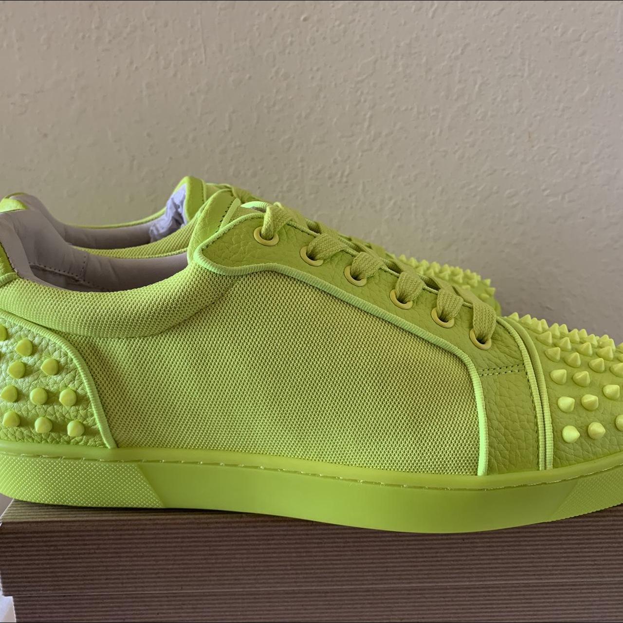 Christian louboutin men shoes size 12 neon green - Depop
