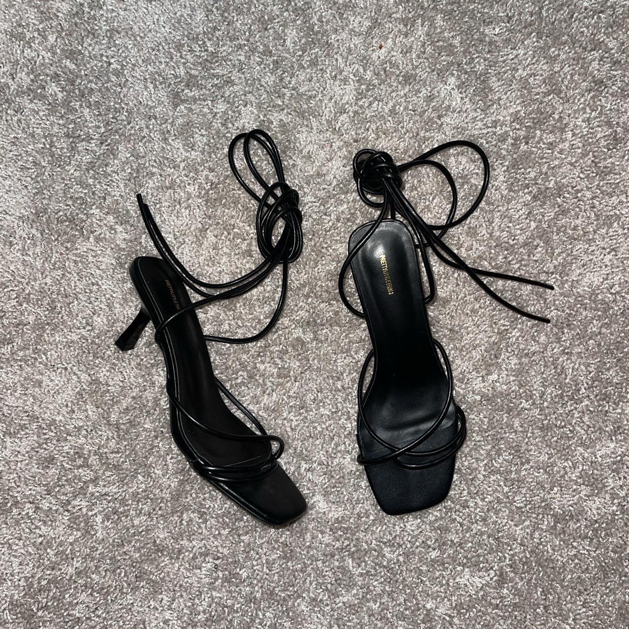 strappy kitten heels black