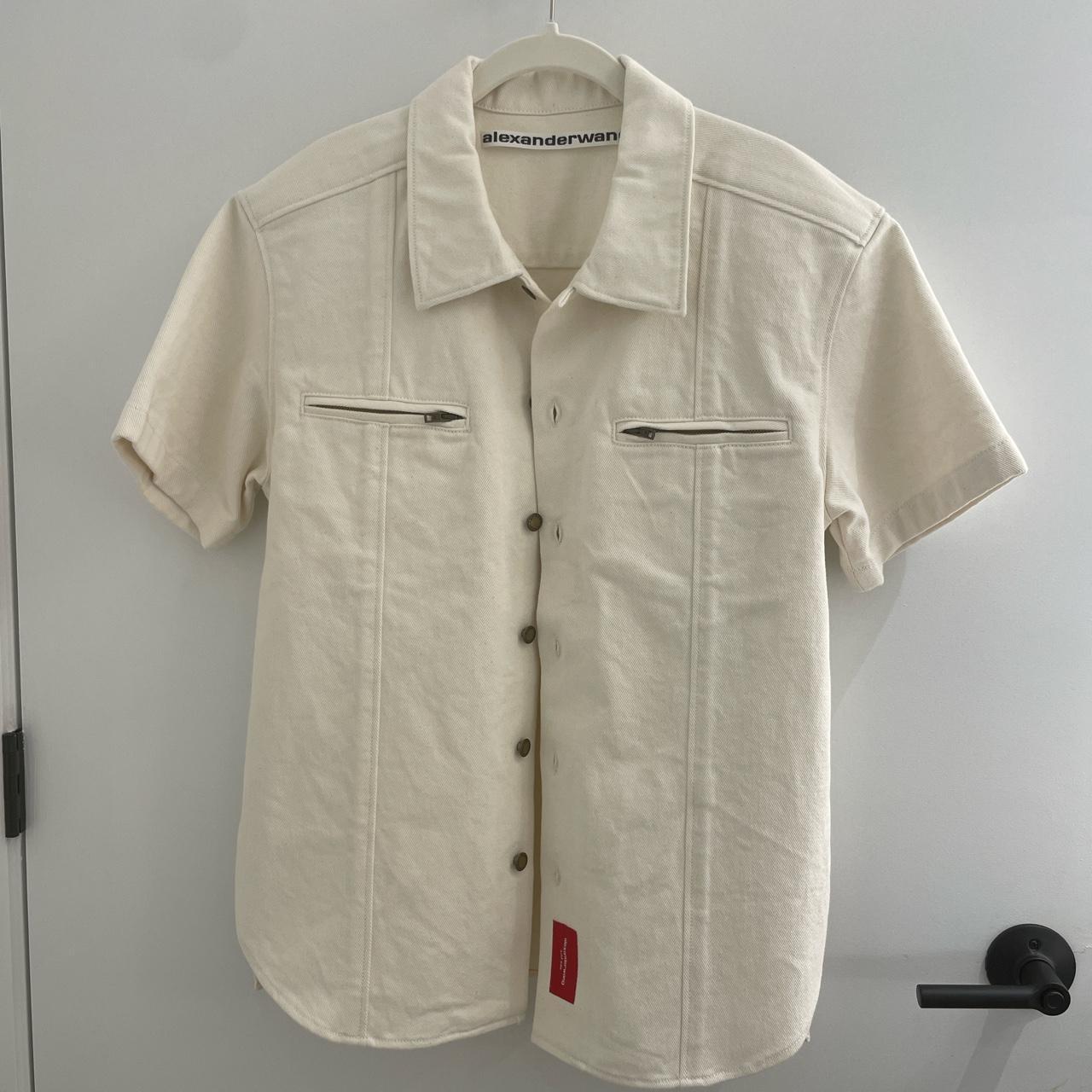 Alexander Wang SHORT-SLEEVE WORK SHIRT IN RAW...