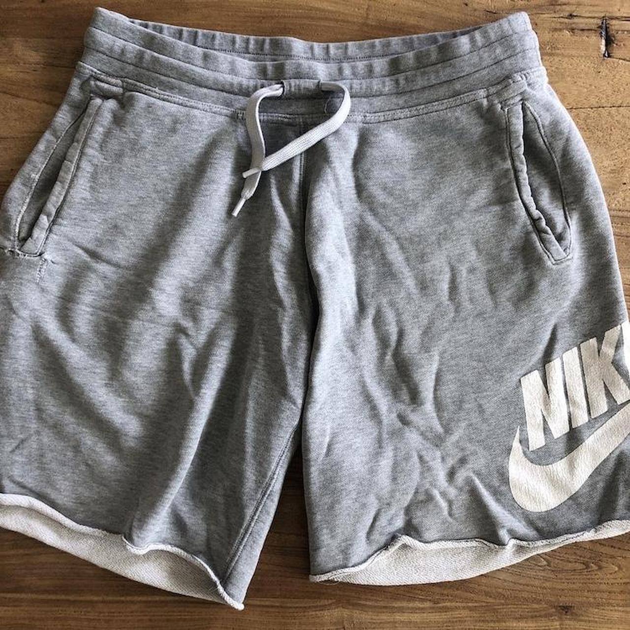 gray nike sweatshorts