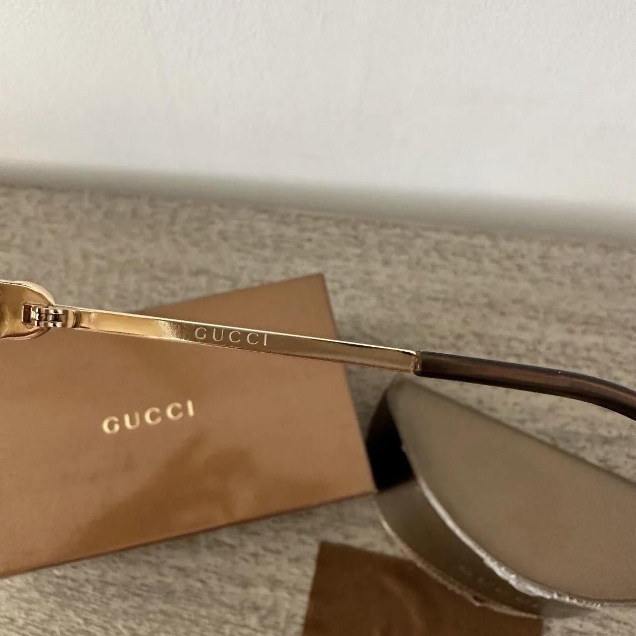 Gucci GG2846/S Women's Oversized YD3DL Gold Metal | Depop