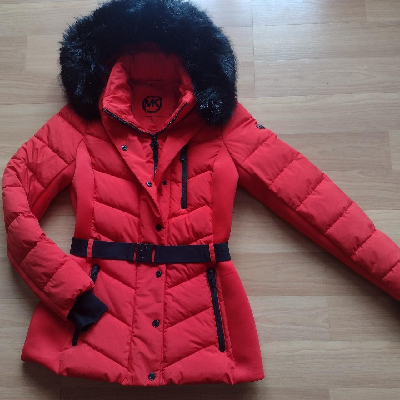 Michael kors parka womens sale red