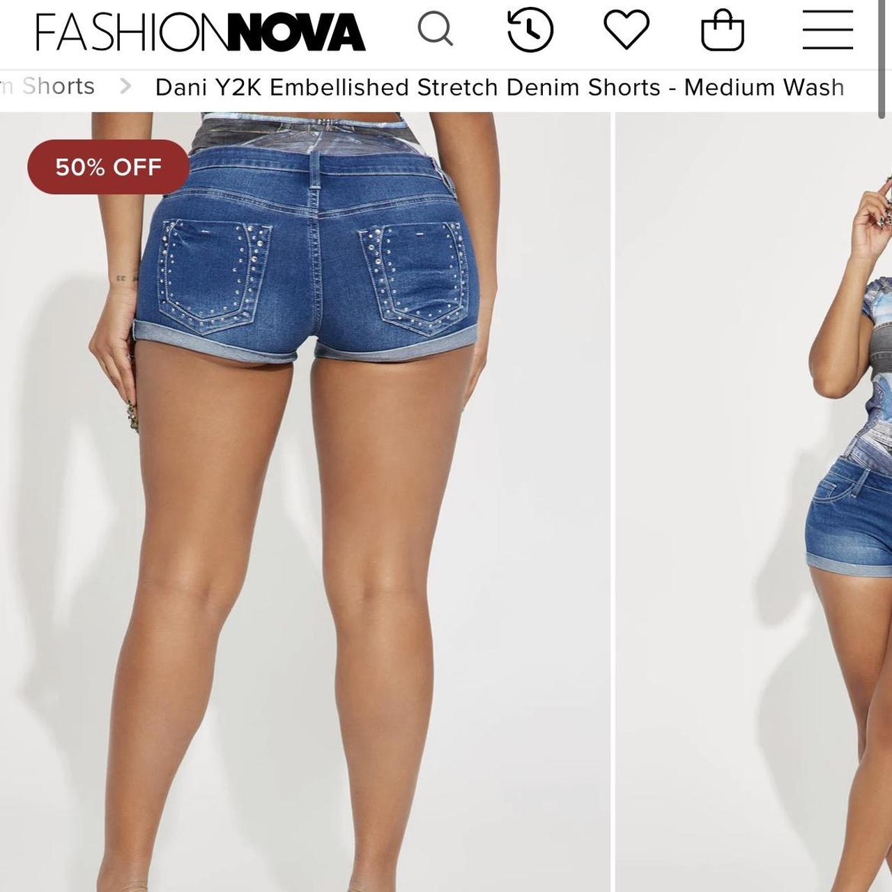 Brand new Fashion Nova y2k embellished shorts Size... Depop